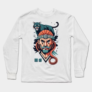 Viking with a black panther Long Sleeve T-Shirt